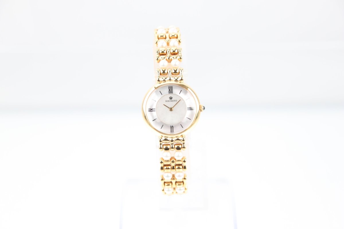 Used Mikimoto Luxury Pearl Bracelet MOP Dial Quartz Ladies Watch 2P20-0530 - RYBrandshop