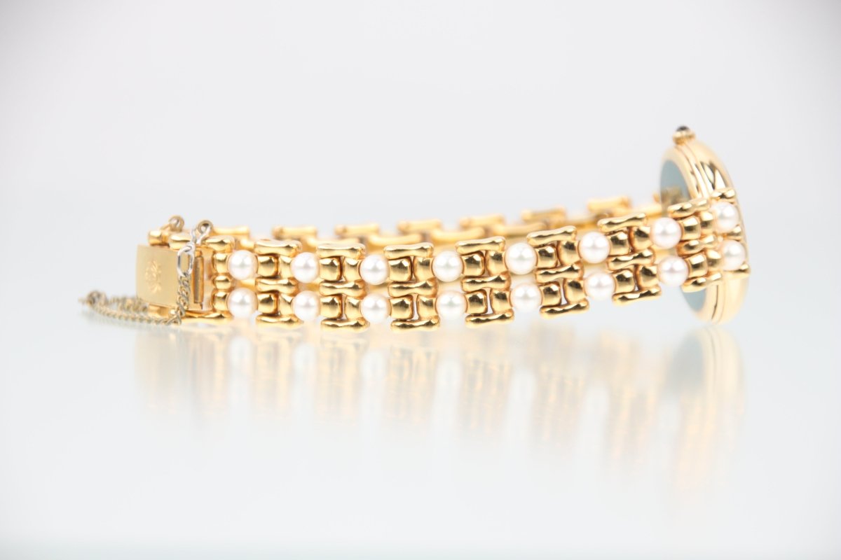 Used Mikimoto Luxury Pearl Bracelet MOP Dial Quartz Ladies Watch 2P20-0530 - RYBrandshop