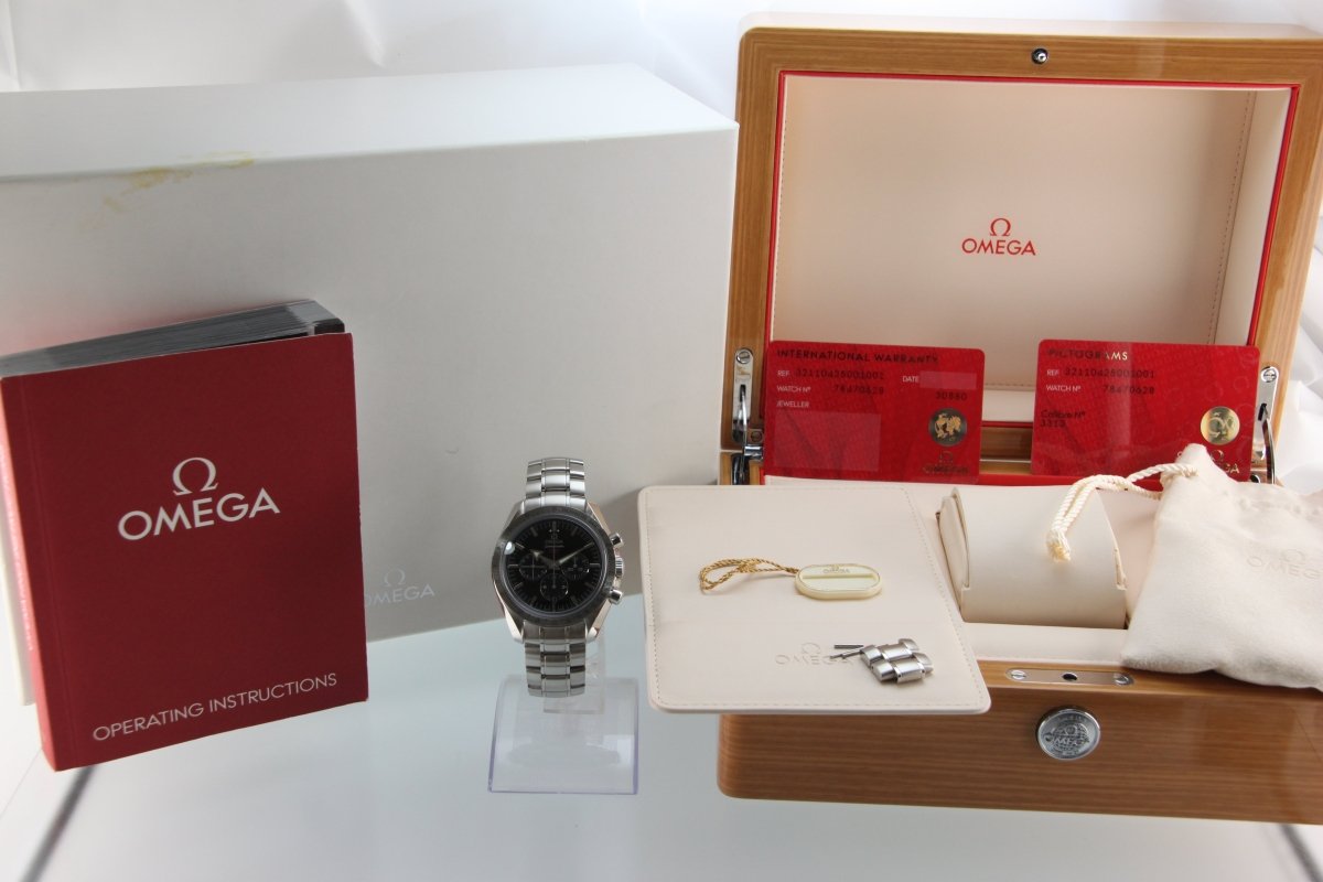 Used OMEGA Speedmaster Broad Arrow 1957 321.10.42.50.01.001 Black Automatic Full Set - RYBrandshop