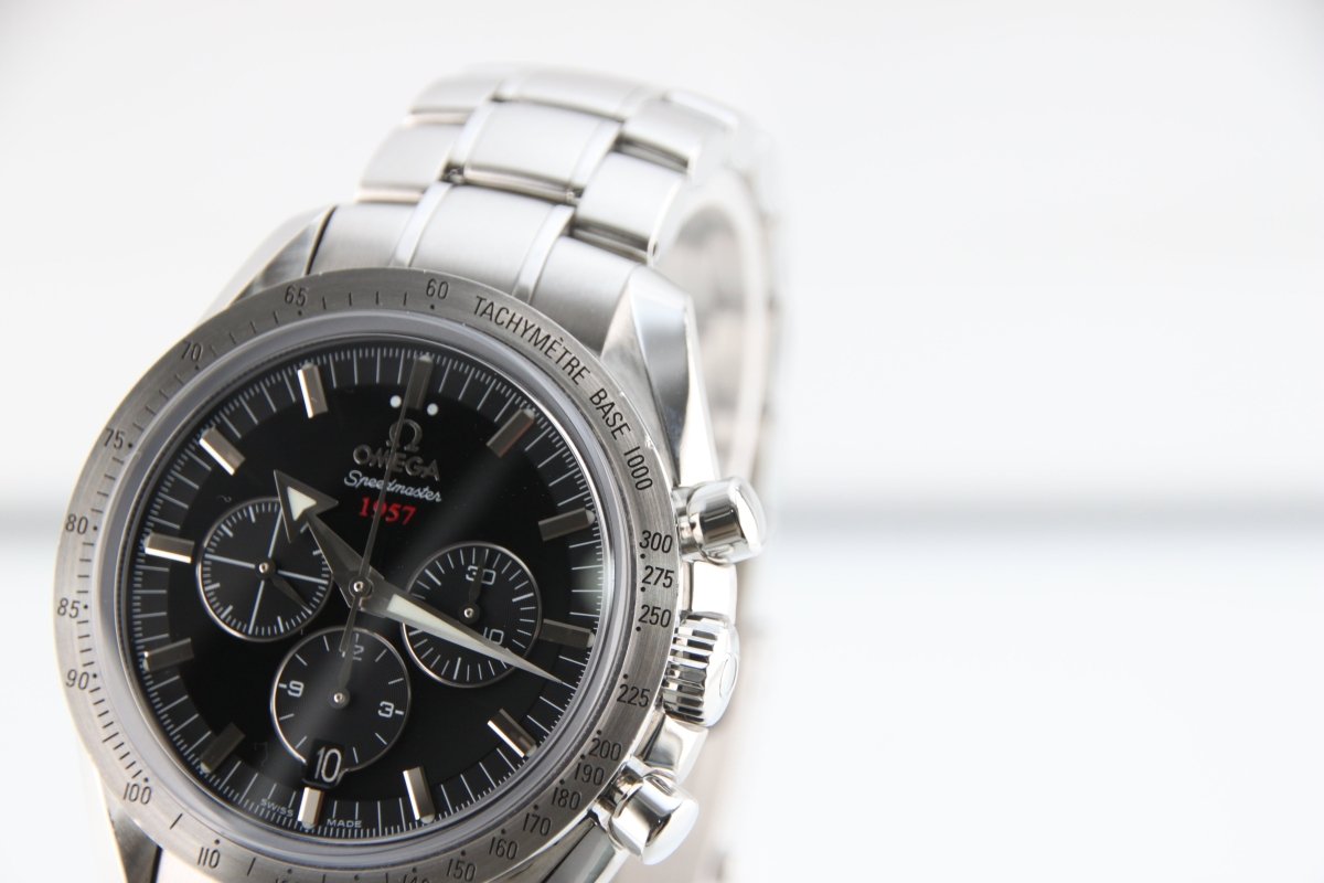 Used OMEGA Speedmaster Broad Arrow 1957 321.10.42.50.01.001 Black Automatic Full Set - RYBrandshop