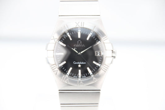 Used OMEGA Constellation 35mm Quartz Black Dial Steel 123.10.35.60.01.001 - RYBrandshop