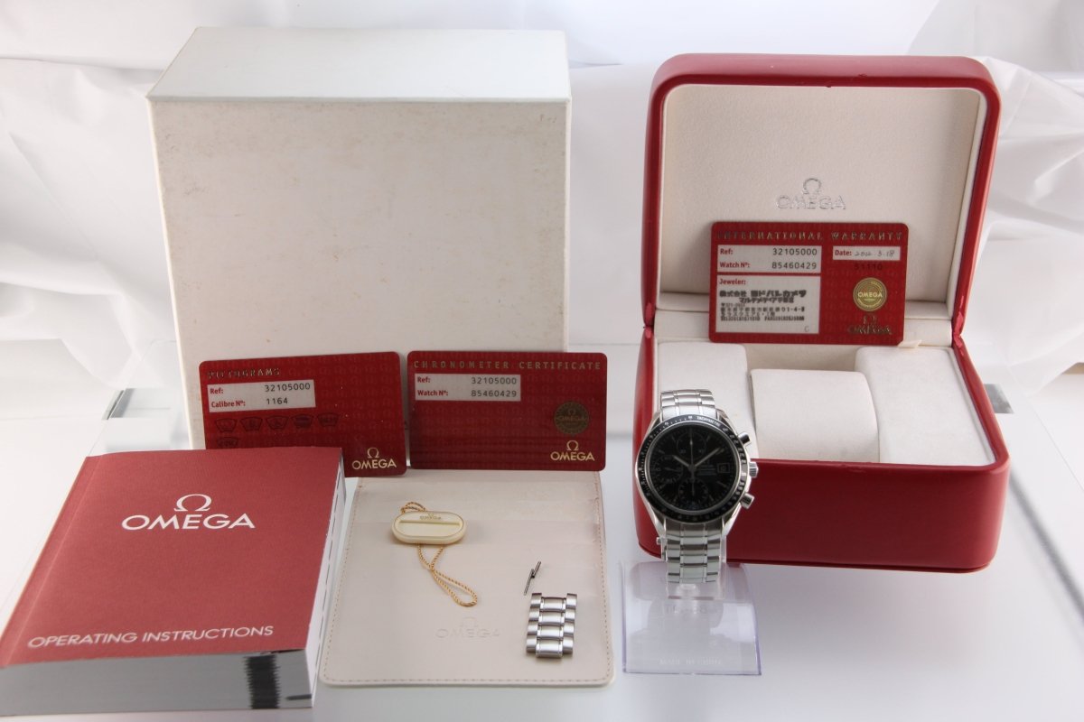 Used OMEGA Speedmaster Date 3210.50.00 Black Dial Automatic Men's Watch Full Set - RYBrandshop