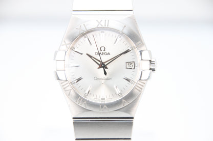 Used Omega Constellation Quartz 35mm Silver Dial Steel Men's Watch 123.10.35.60.02.001