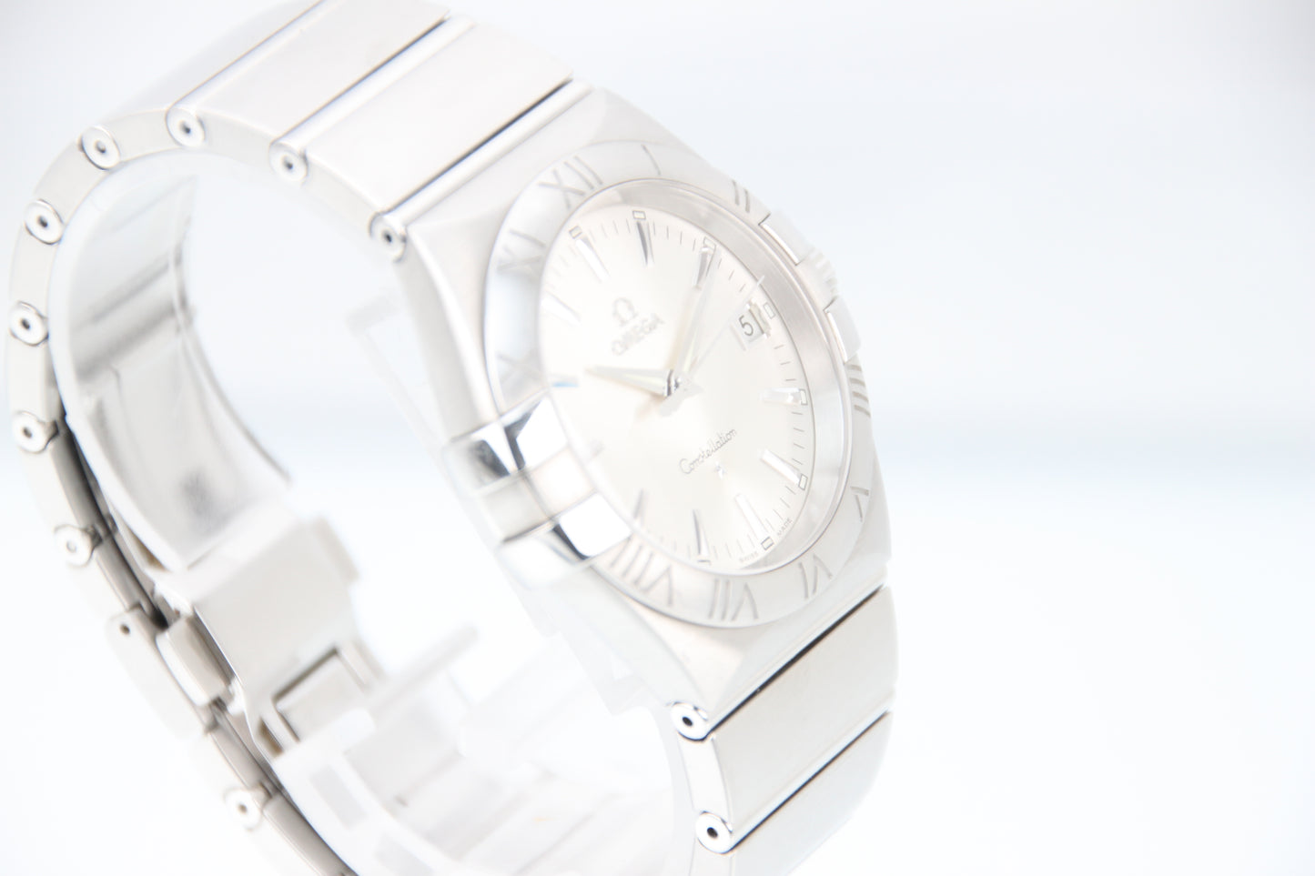 Used Omega Constellation Quartz 35mm Silver Dial Steel Men's Watch 123.10.35.60.02.001