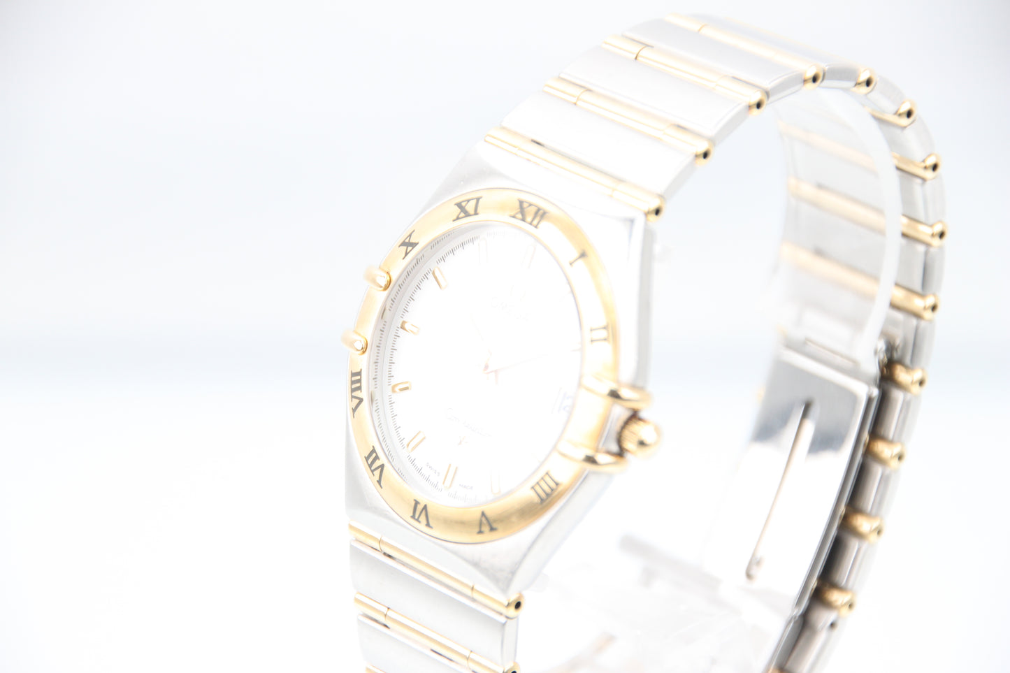 Used Omega Constellation Quartz 35mm YG Steel White Dial Men's Watch 1212.30