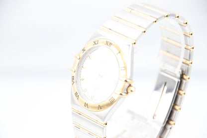 Used Omega Constellation Quartz 35mm YG Steel White Dial Men's Watch 1212.30