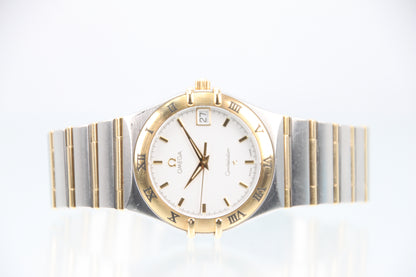 Used Omega Constellation Quartz 35mm YG Steel White Dial Men's Watch 1212.30