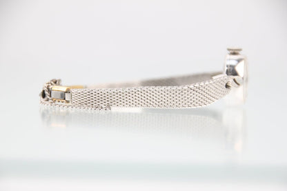 Used Omega Geneve Vintage 14K Solid White Gold Silver Dial Manual Ladies Watch - RYBrandshop