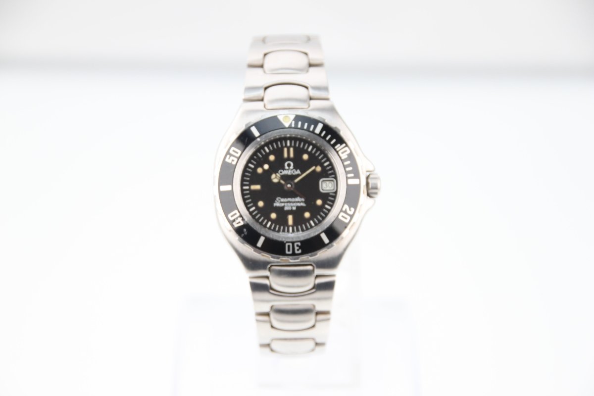 Used Omega Seamaster Professional Black Quartz Ladies Watch 796.1041 - RYBrandshop