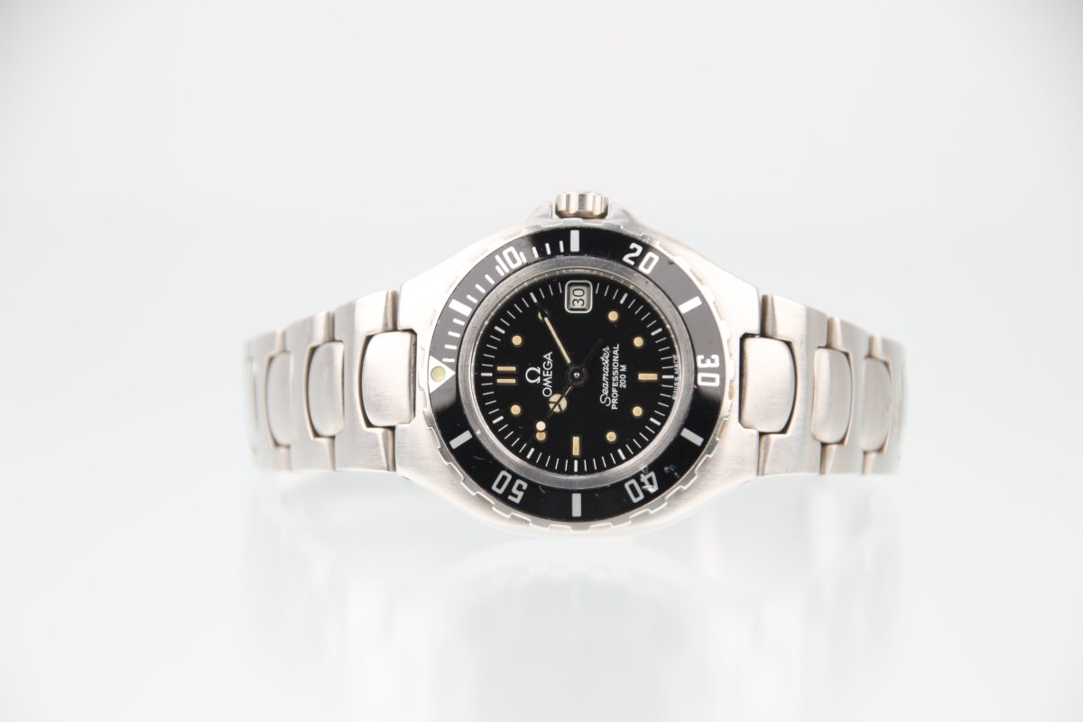Used Omega Seamaster Professional Black Quartz Ladies Watch 796.1041 - RYBrandshop