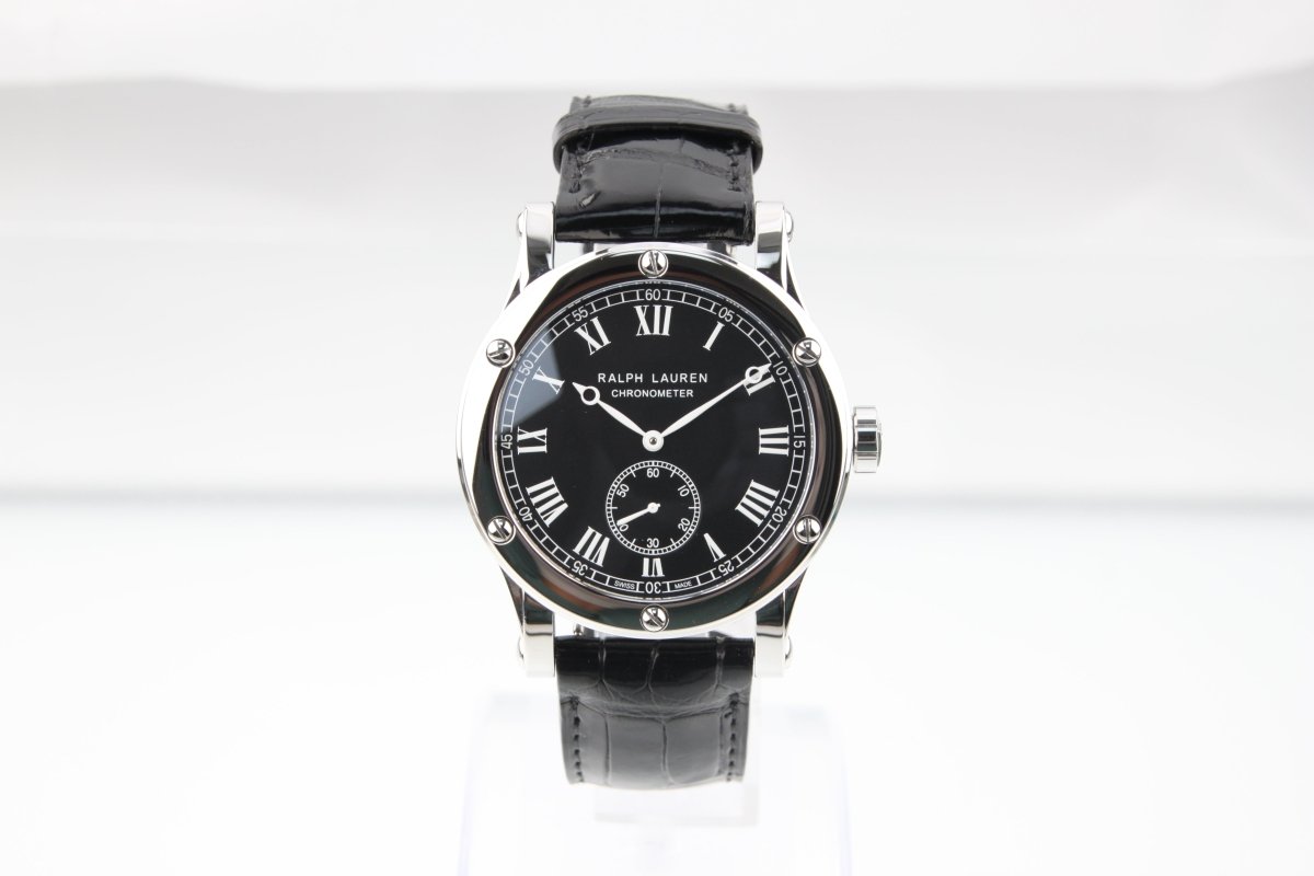 Used Ralph Lauren Classic Chronometer 45mm RLR0220706 Automatic Black Roman Dial - RYBrandshop