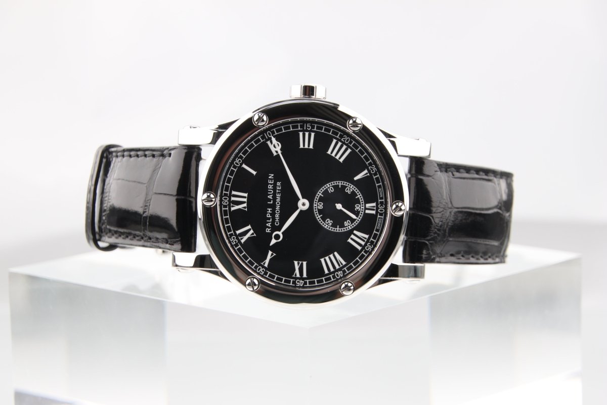 Used Ralph Lauren Classic Chronometer 45mm RLR0220706 Automatic Black Roman Dial - RYBrandshop