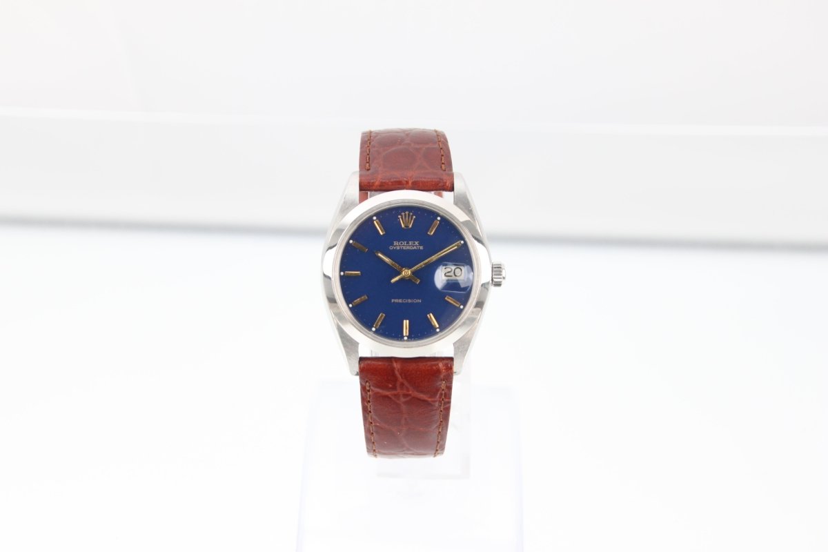 Rolex Oysterdate Precision 6694 Blue Dial Leather Manual - RYBrandshop