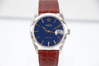 Rolex Oysterdate Precision 6694 Blue Dial Leather Manual - RYBrandshop