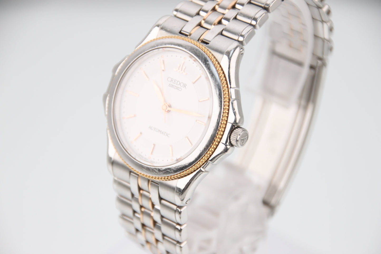 Seiko Credor Pacifique 4S71-6A10 Automatic 18K PG SS White Dial - Image 2