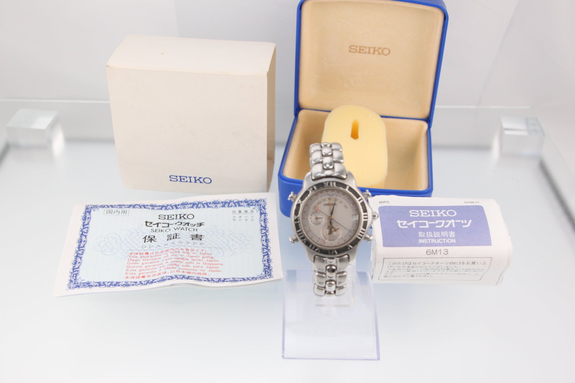 Seiko Presage Perpetual Calendar Quartz SAWK001 6M13-7000 Gray Dial - Image 13