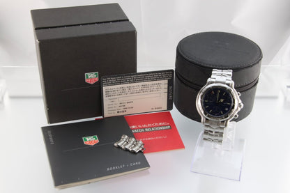 Used TAG Heuer 6000 Series Chronograph Blue Dial CH1111 - 0 Quartz Full Set - RYBrandshop