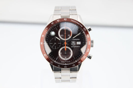 Used TAG Heuer Carrera Calibre 16 CV2013 Brown Dial 41mm Automatic Serviced - RYBrandshop