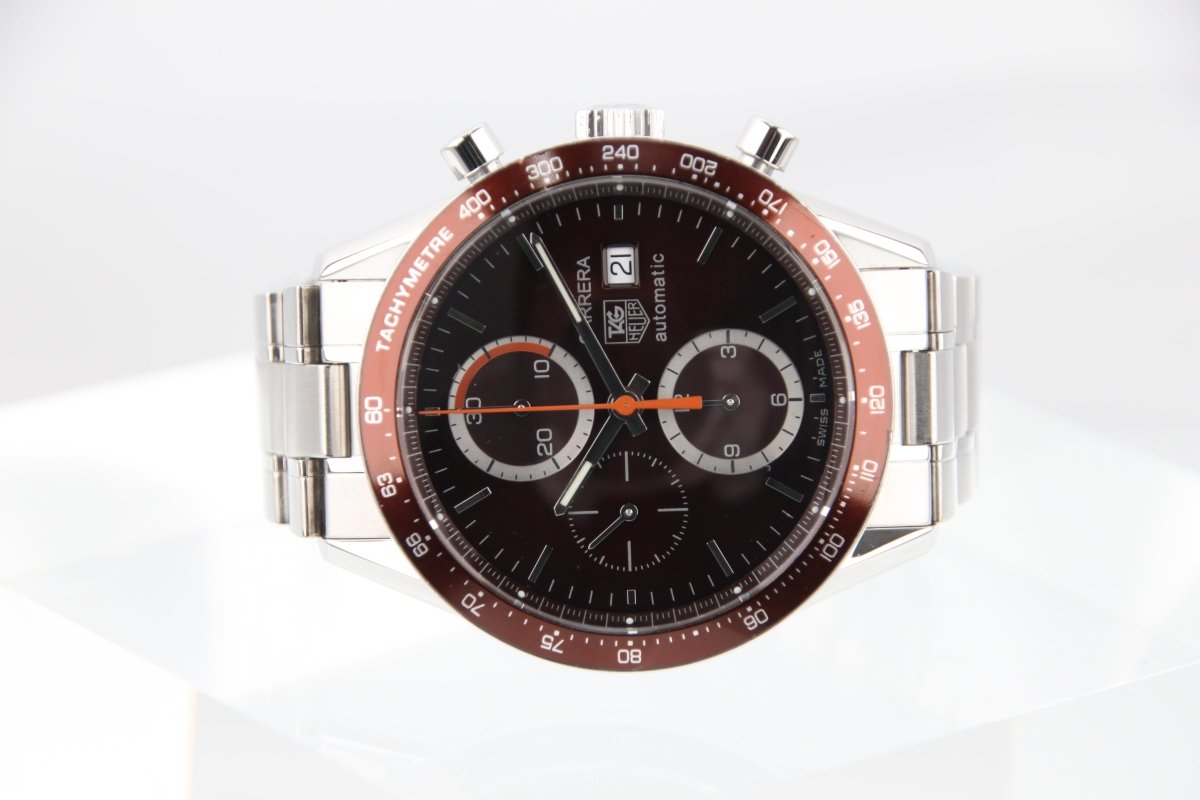 Used TAG Heuer Carrera Calibre 16 CV2013 Brown Dial 41mm Automatic Serviced - RYBrandshop