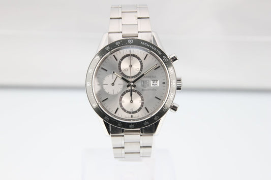 Used TAG Heuer Carrera Calibre 16 Silver Dial 41mm Automatic Serviced CV2011 - RYBrandshop