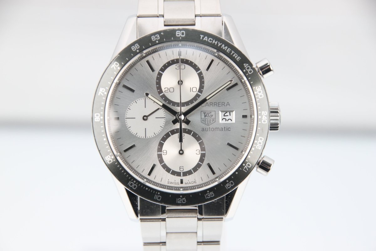 Used TAG Heuer Carrera Calibre 16 Silver Dial 41mm Automatic Serviced CV2011 - RYBrandshop