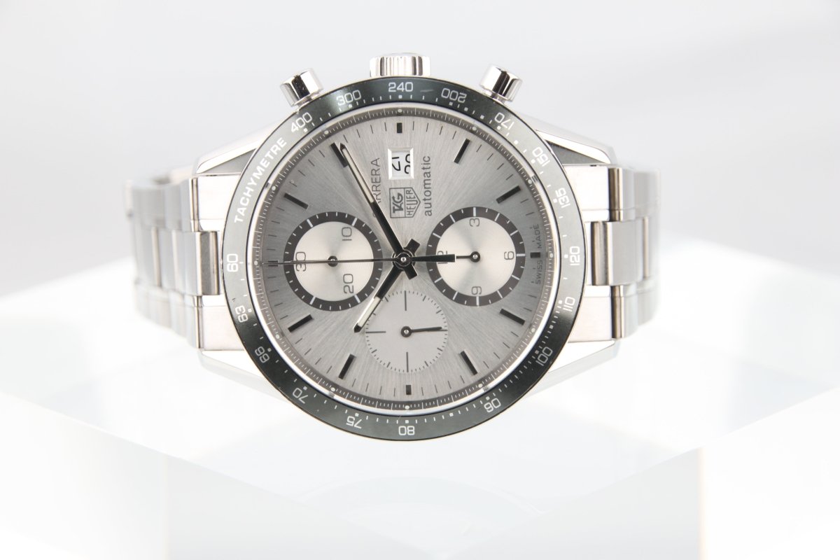 Used TAG Heuer Carrera Calibre 16 Silver Dial 41mm Automatic Serviced CV2011 - RYBrandshop