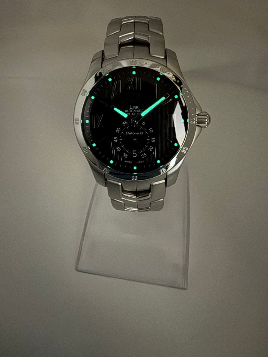Used TAG Heuer Link Calibre Automatic Black Dial 38mm WJF211N Full Set - RYBrandshop