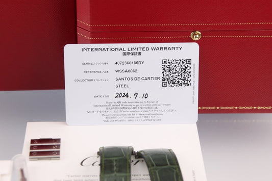 Used Cartier Santos de Cartier LM Green Dial Steel WSSA0062 - RYBrandshop