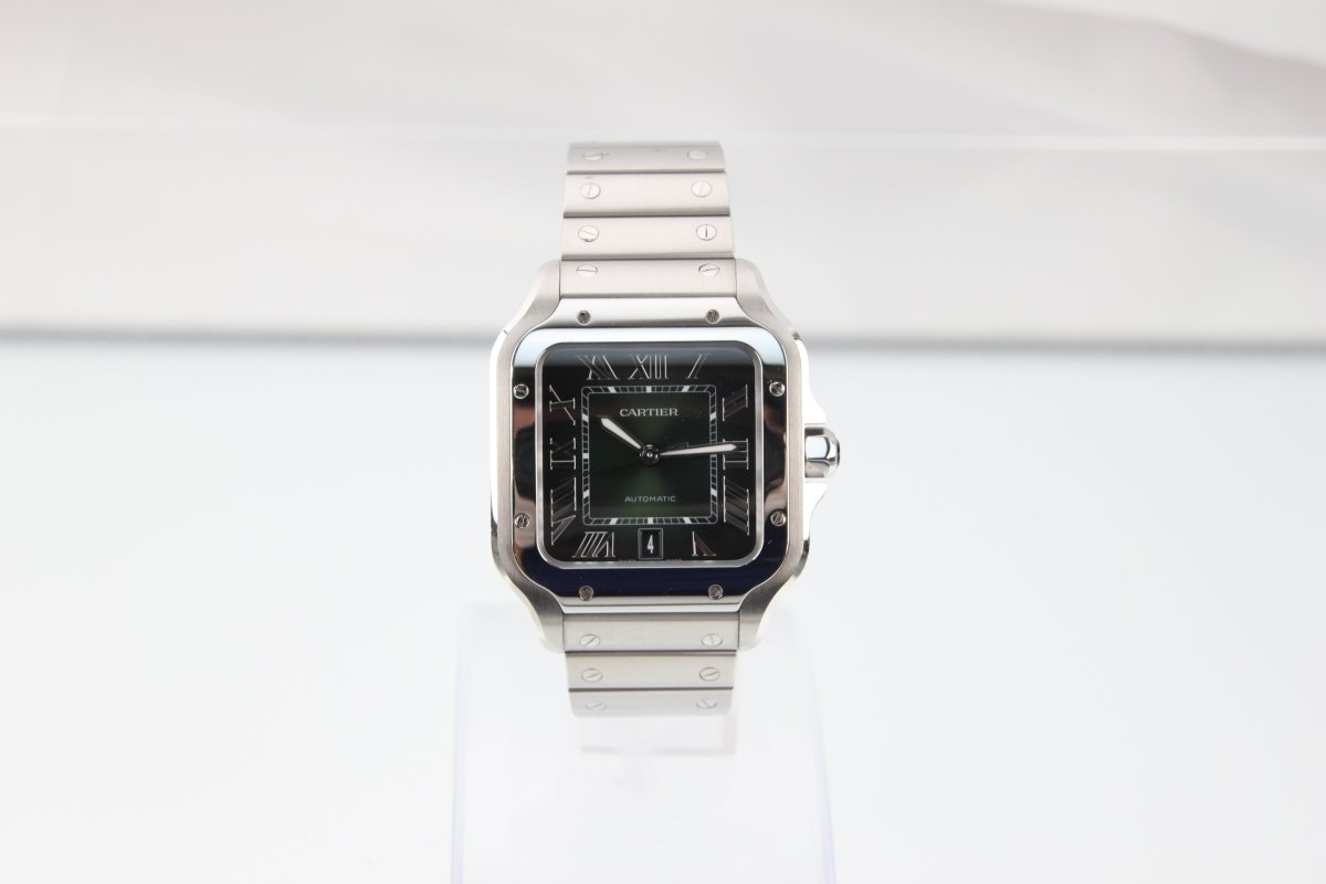 Used Cartier Santos de Cartier LM Green Dial Steel WSSA0062 - RYBrandshop