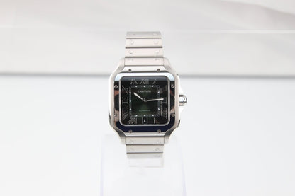 Used Cartier Santos de Cartier LM Green Dial Steel WSSA0062 - RYBrandshop