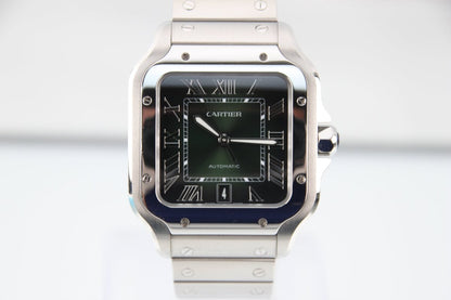 Used Cartier Santos de Cartier LM Green Dial Steel WSSA0062 - RYBrandshop