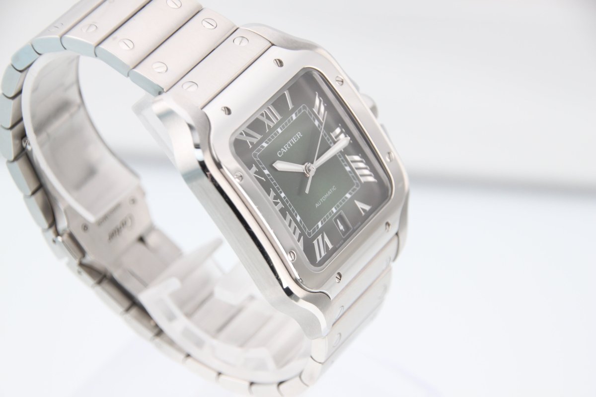 Used Cartier Santos de Cartier LM Green Dial Steel WSSA0062 - RYBrandshop